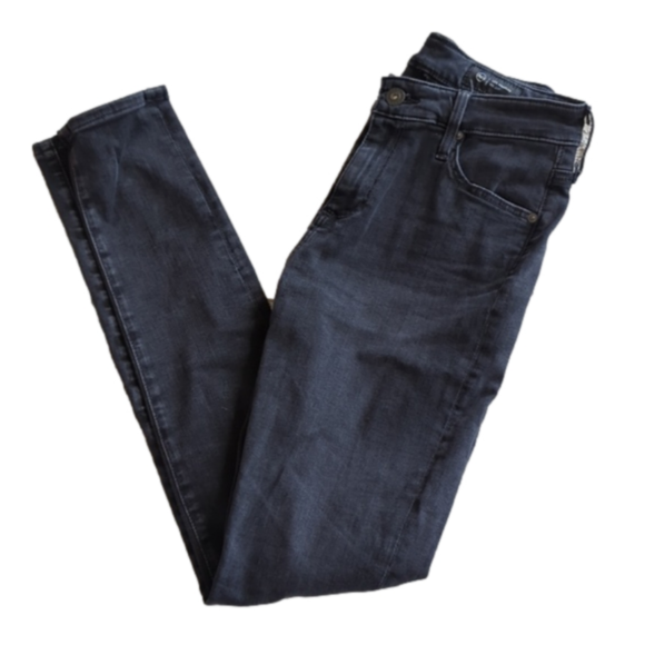 AG Adriano Goldschmied Faded Black Farrah High Rise Skinny Jean Size 25 Waist 26 - Picture 1 of 6